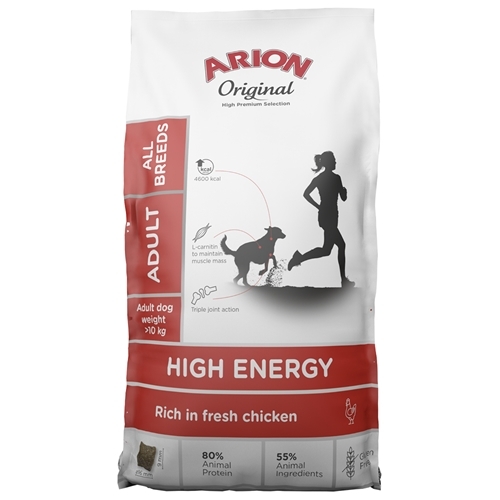 Arion Original High Energy All Breed  Foder Til Voksen Hund  12kg