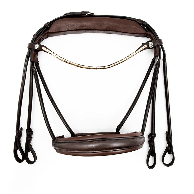 Finesse Bridles Cassidy Kandar  Rundsyet M  Bredt Næsebånd   Brun Brun Guld