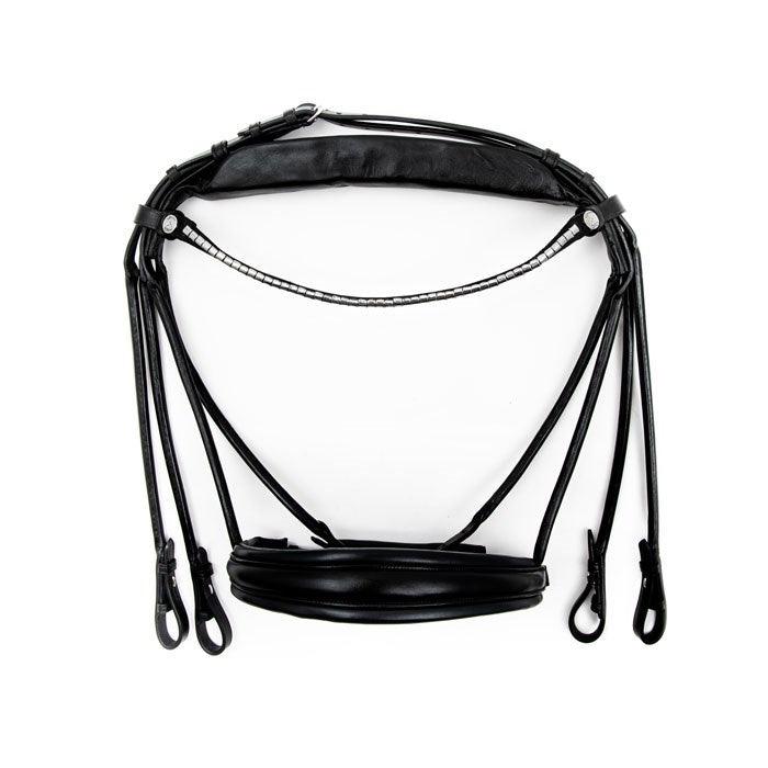 Finesse Bridles Cayenne Kandar  Flad M  Bredt Næsebånd   Sort Sort Sølv