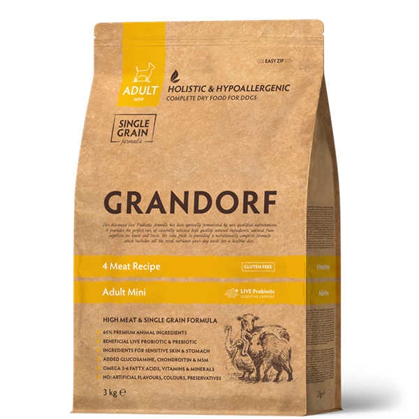 Grandorf Hundefoder Mini 4 Meat 3kg