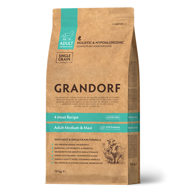 Grandorf Hundefoder Adult 4 Meat 10kg
