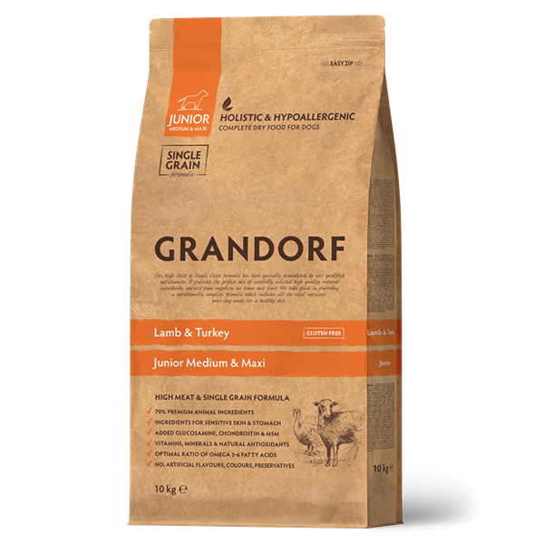 Grandorf Hundefoder Junior Lam   Kalkun 10kg