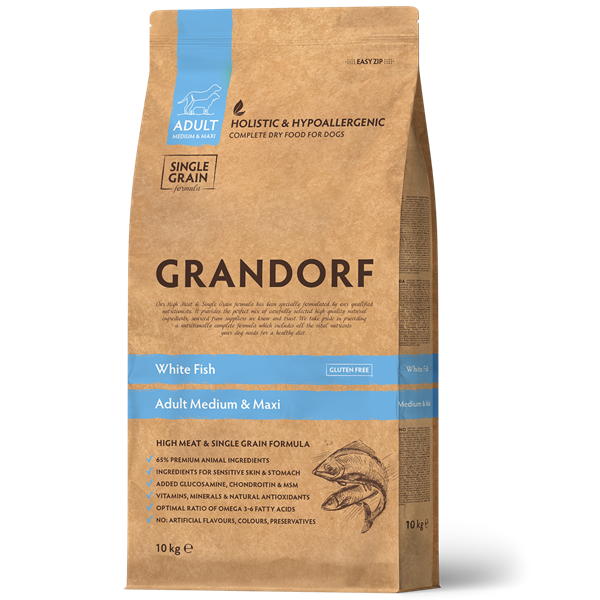 Grandorf Hundefoder Hvid Fisk  10 Kg