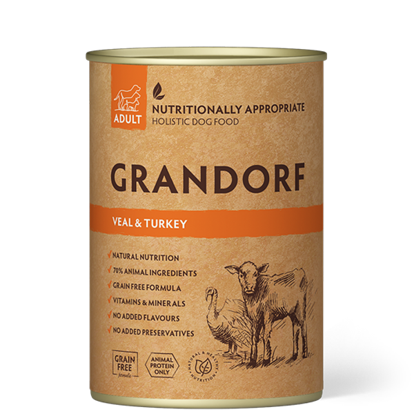 Grandorf Vådfoder Kalv Og Kalkun 400g