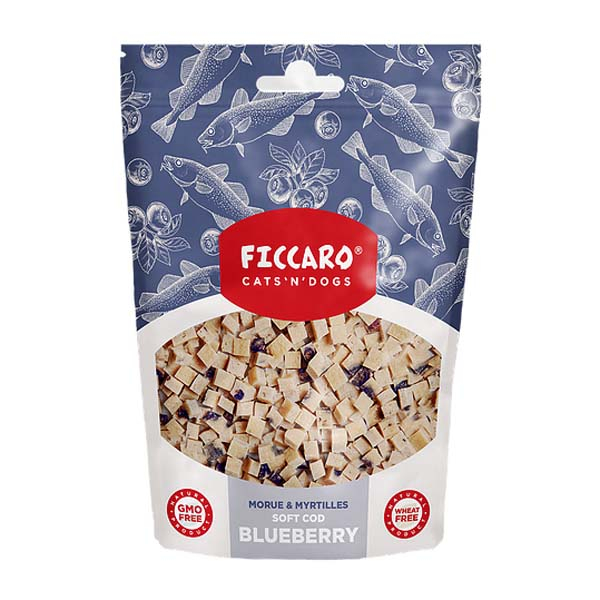 Ficcaro Hundegodbidder Torsk Og Blåbær  100g