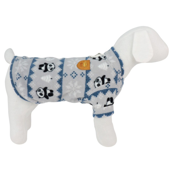 Grå Fleece Hundetrøje  Med Panda Xs