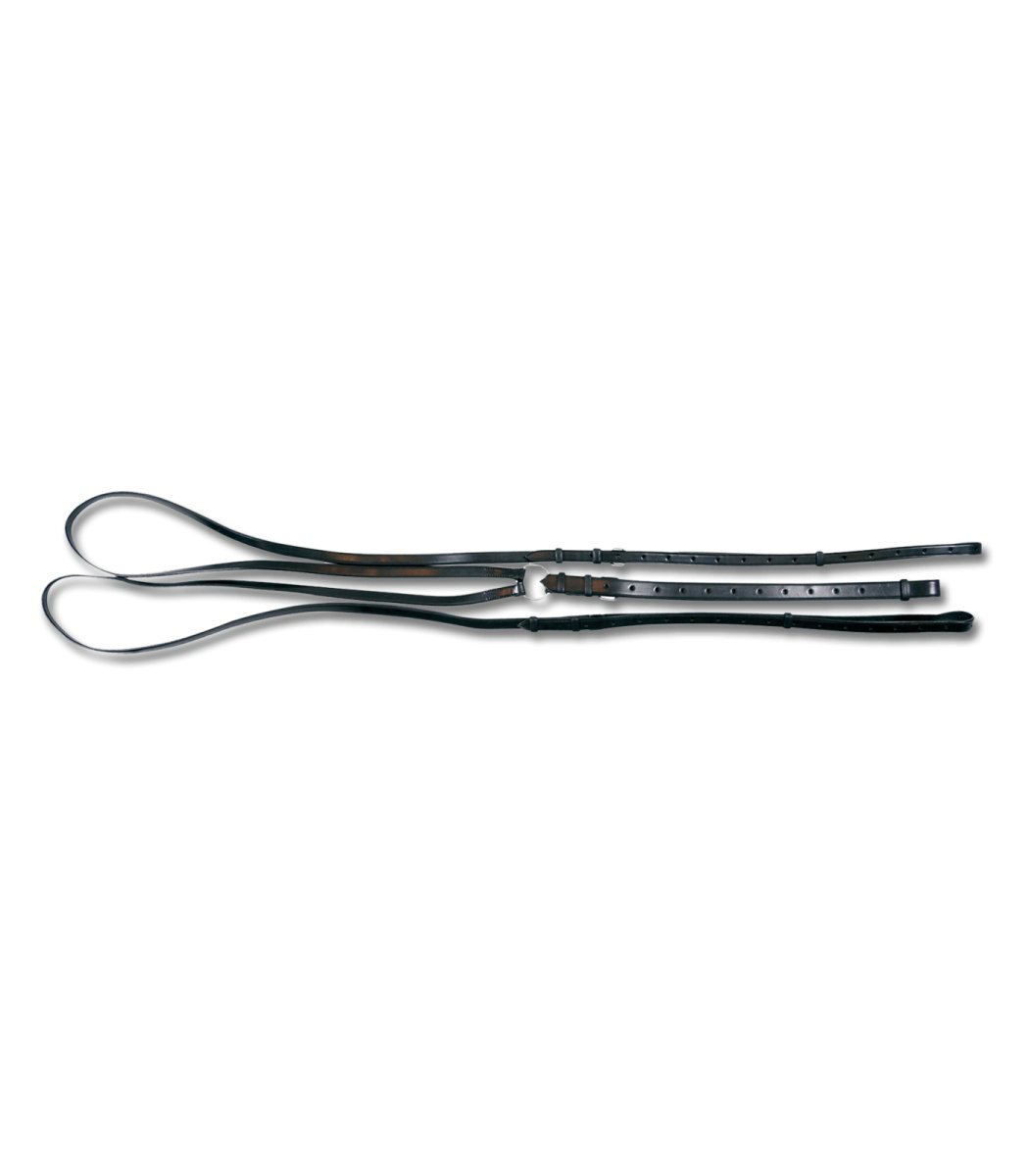 Lunge Draw Reins X Line Leather  Black