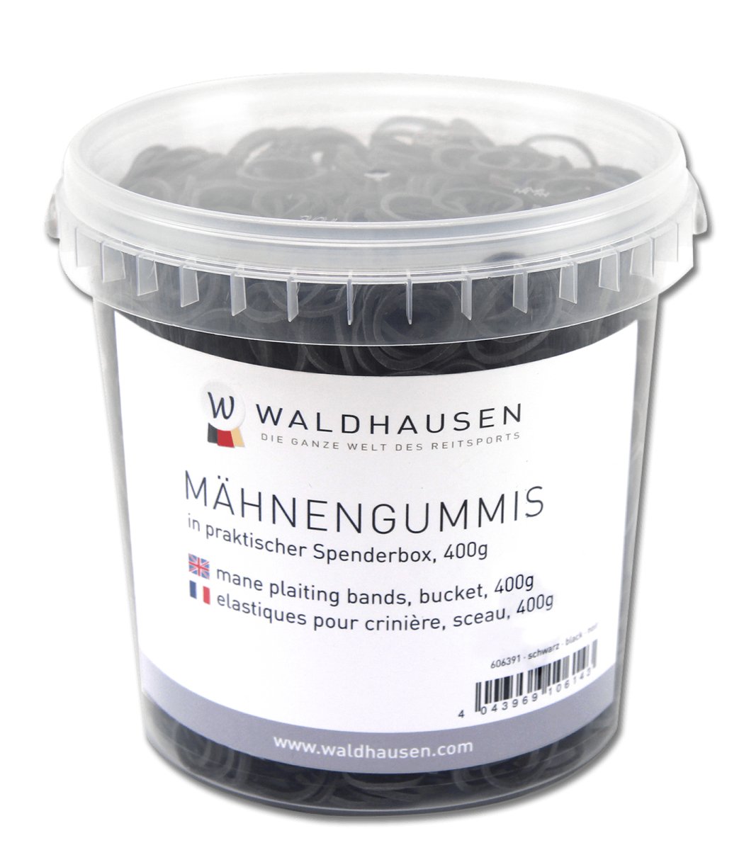 Mane Plaiting Bands In Bucket  Black  400 G